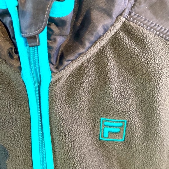 Fila gray jacket with turquoise/teal trim - Picture 3 of 8